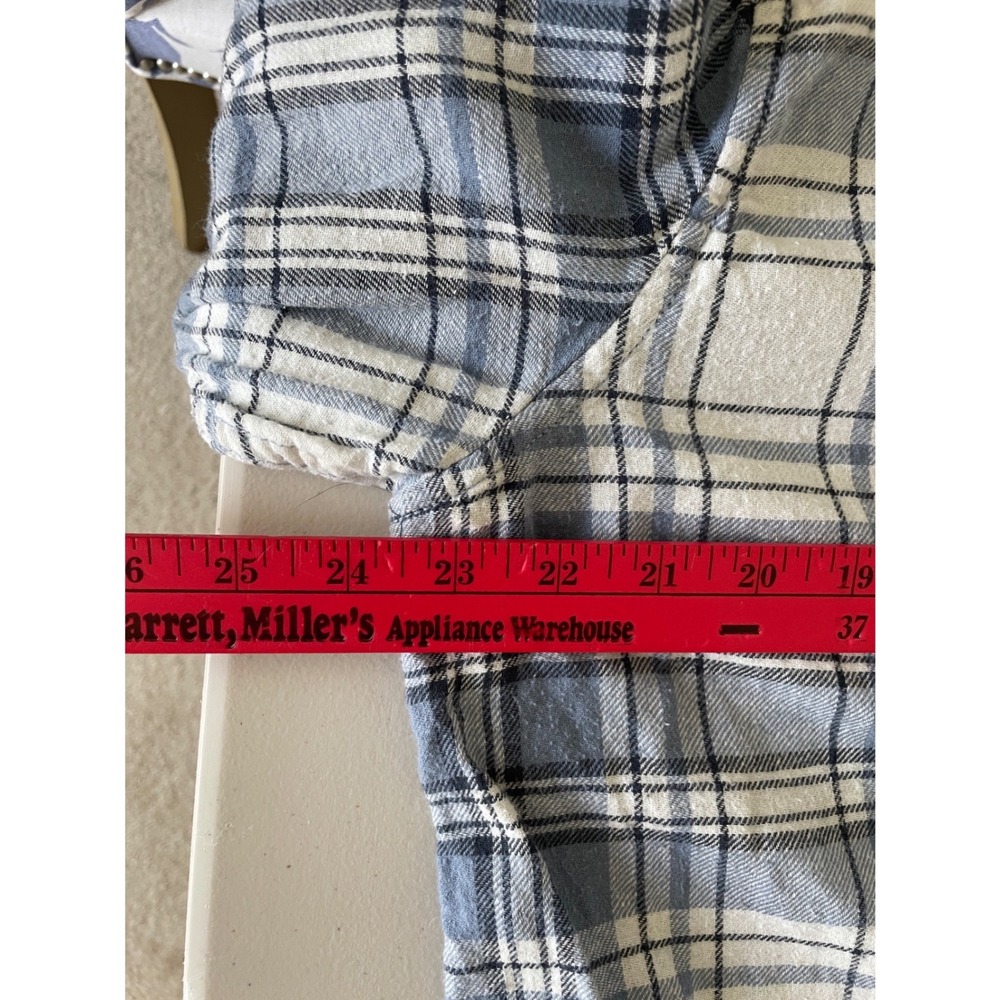 Eddie Bauer Womens‎ XXL Blue White Plaid Flannel Button Down Shirt Long Sleeve - Picture 5 of 5